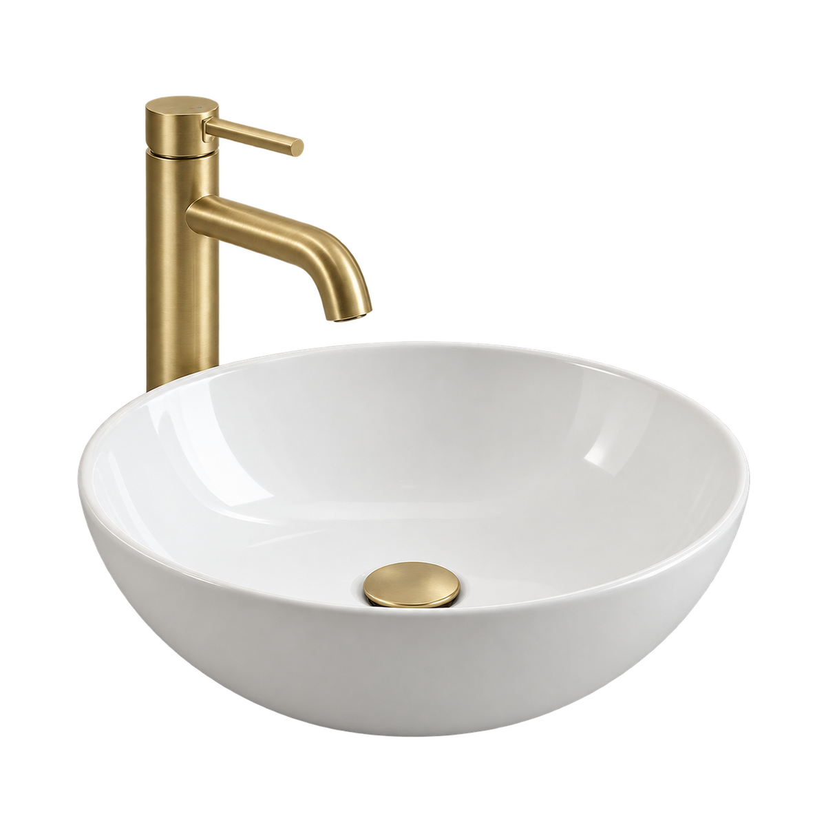 Lavabo à poser blanc en porcelaine dans une salle de bain moderne