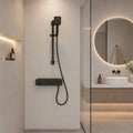 Ensemble de robinet de douche avec douchette à main 3 fonctions et tablette intégrée
