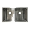 Évier double sous plan en acier inoxydable brossé 32" x 18" x 9"