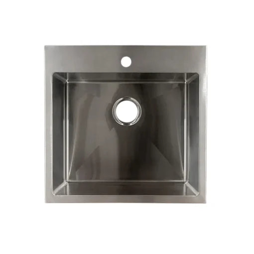 Évier simple sur plan ou sous plan en acier inoxydable brossé 20-7/8" x 20-1/2" x 9"
