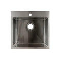 Évier simple sur plan ou sous plan en acier inoxydable brossé 20-7/8" x 20-1/2" x 9"