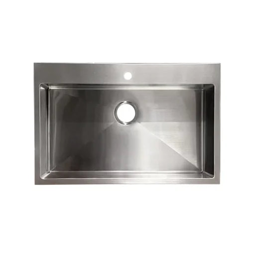 Évier simple en acier inox brossé 31-3/8 po x 20-5/8 po x 9"