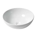 Lavabo à poser rond en porcelaine blanc lustré 15-3/4" x 15-3/4" x 5-3/10"