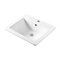 Lavabo encastré rectangulaire en porcelaine blanc lustré 21" x 18-1/10" x 7"