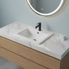 Lavabo encastré rectangulaire en porcelaine blanc lustré 21" x 18-1/10" x 7"