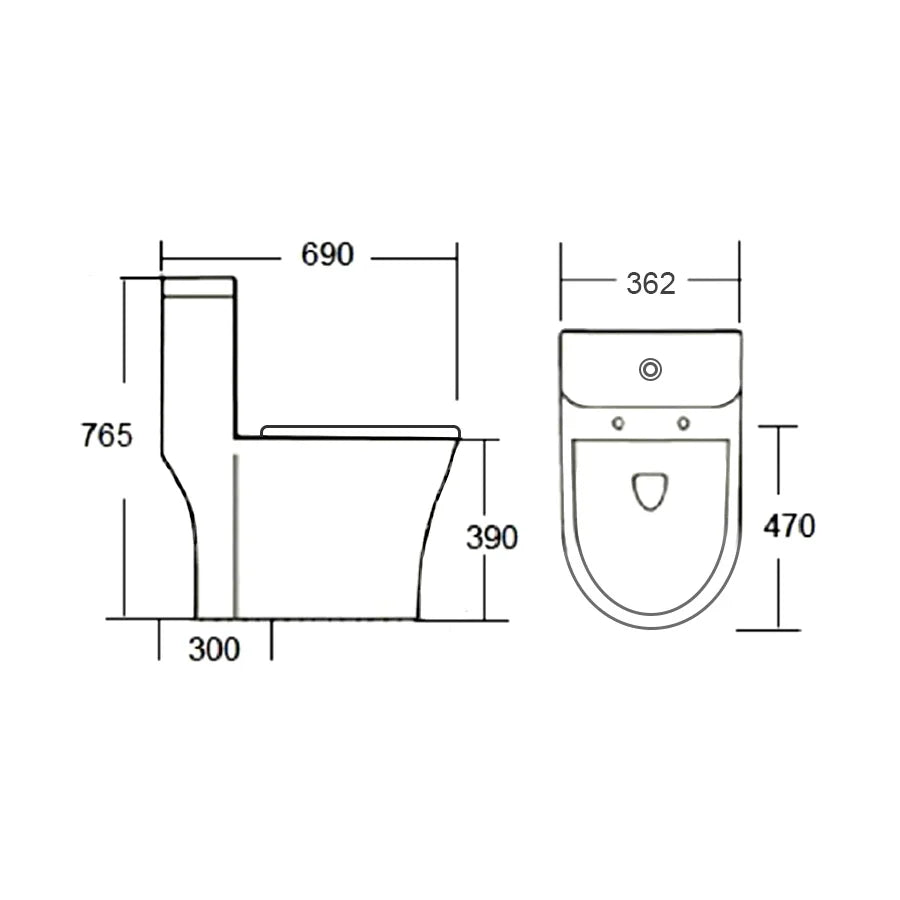 Toilette monopièce La Restigouche noir mat