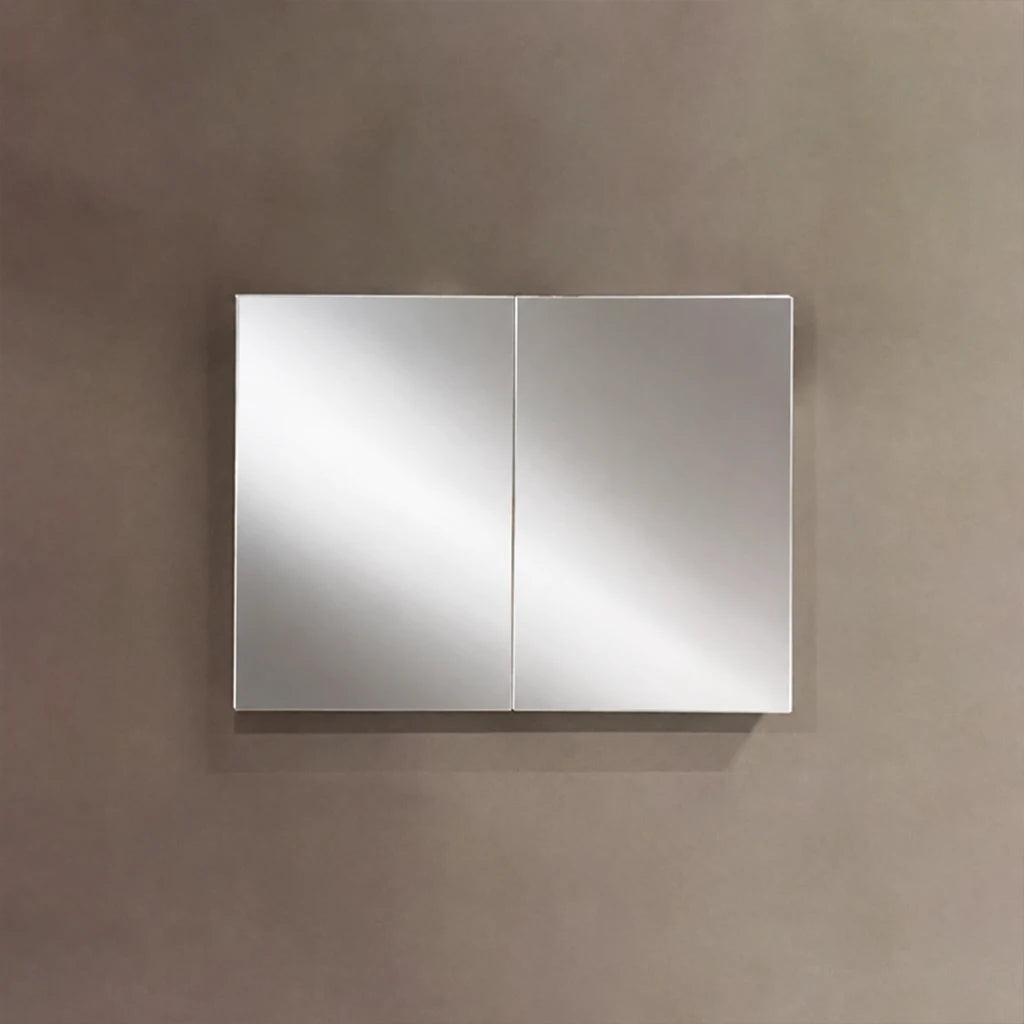 35.4" x 29.5" White Mirrored Medicine Cabinet