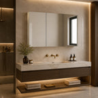 47.2" x 29.5" White Mirrored Medicine Cabinet