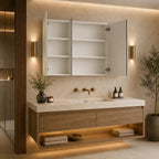 47.2" x 29.5" White Mirrored Medicine Cabinet