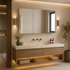 47.2" x 29.5" White Mirrored Medicine Cabinet