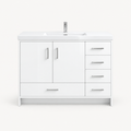  48" Glossy White Freestanding Vanity with Artificial Marble Sink