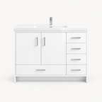  48" Glossy White Freestanding Vanity with Artificial Marble Sink