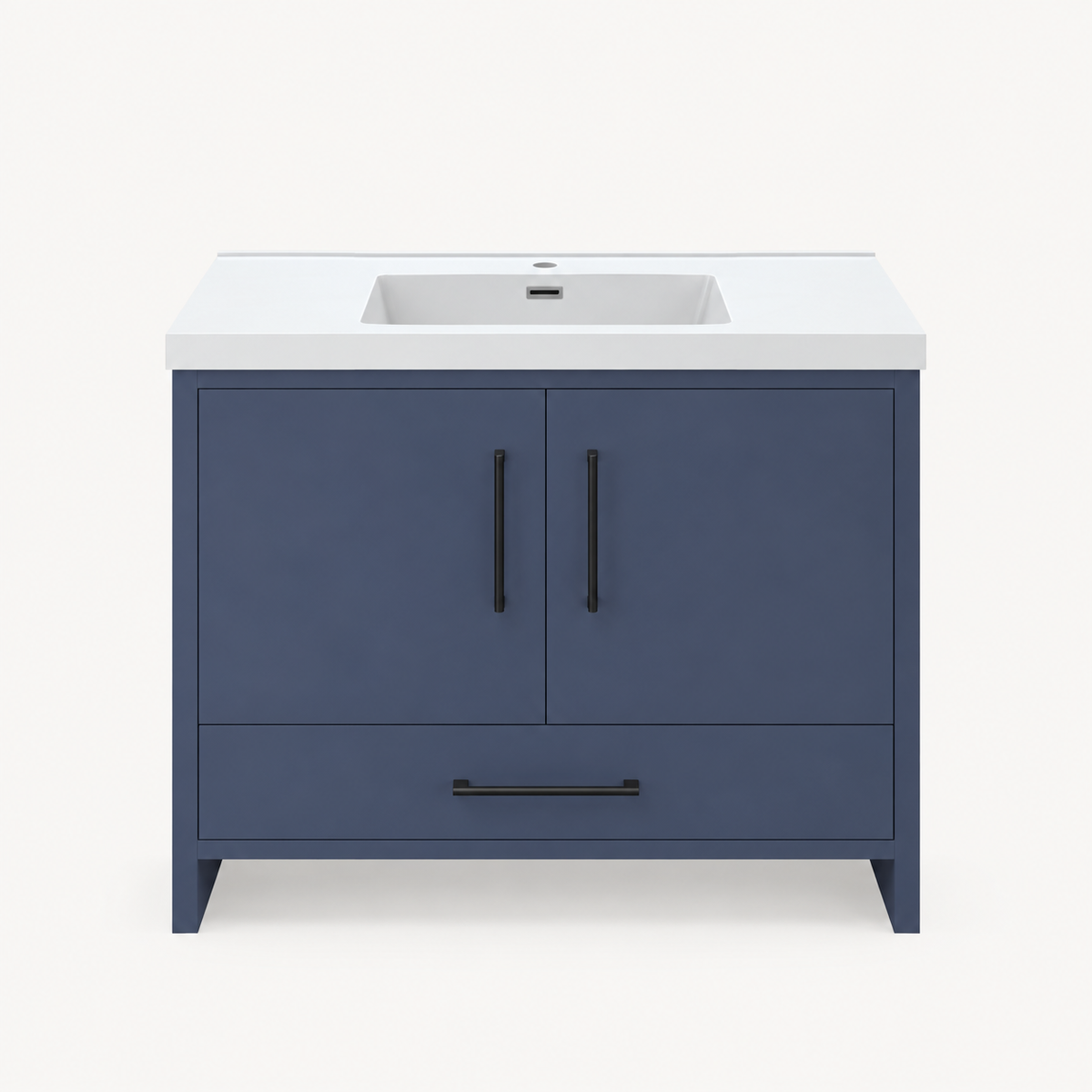 Vanité autoportante bleu de Malte avec lavabo en marbre artificiel 36"