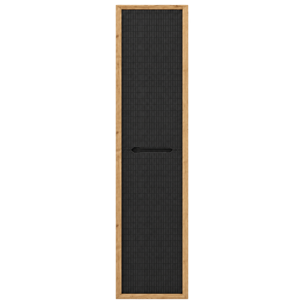Lingerie murale chêne et noir mosaïque avec 2 compartiments de rangement 14"