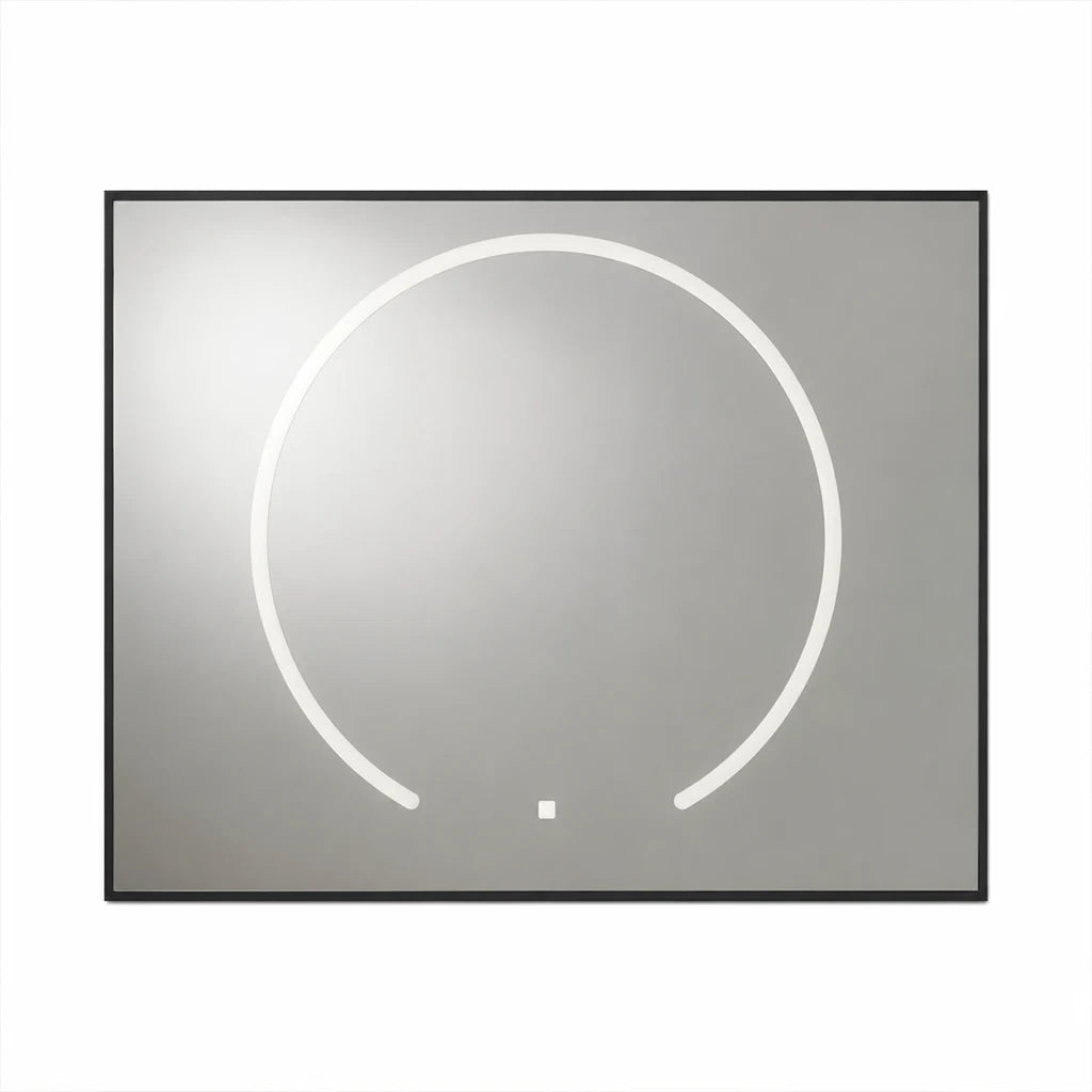 Miroir DEL rectangulaire avec cadre noir 35.4" x 27.6"