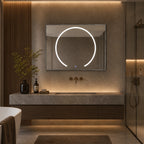 Miroir DEL rectangulaire avec cadre noir 35.4" x 27.6"