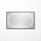 Miroir DEL rectangulaire avec cadre noir 47.2" x 27.6"