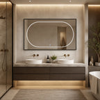 Miroir DEL rectangulaire avec cadre noir 47.2" x 27.6"