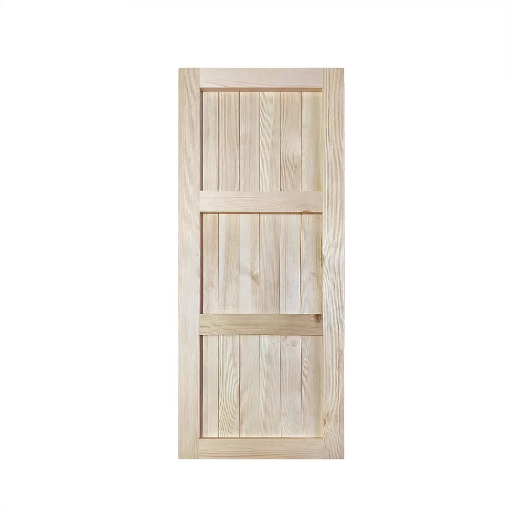 30" Natural Pine Interior Door with 3 Panels