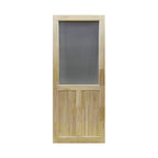 Porte extérieure Prestige en pin naturel avec moustiquaire 33" x 81" x 1-1/8"