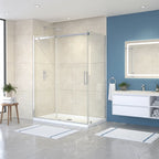 Série Alexandra ensemble de douche (porte coulissante, panneau latéral et base)