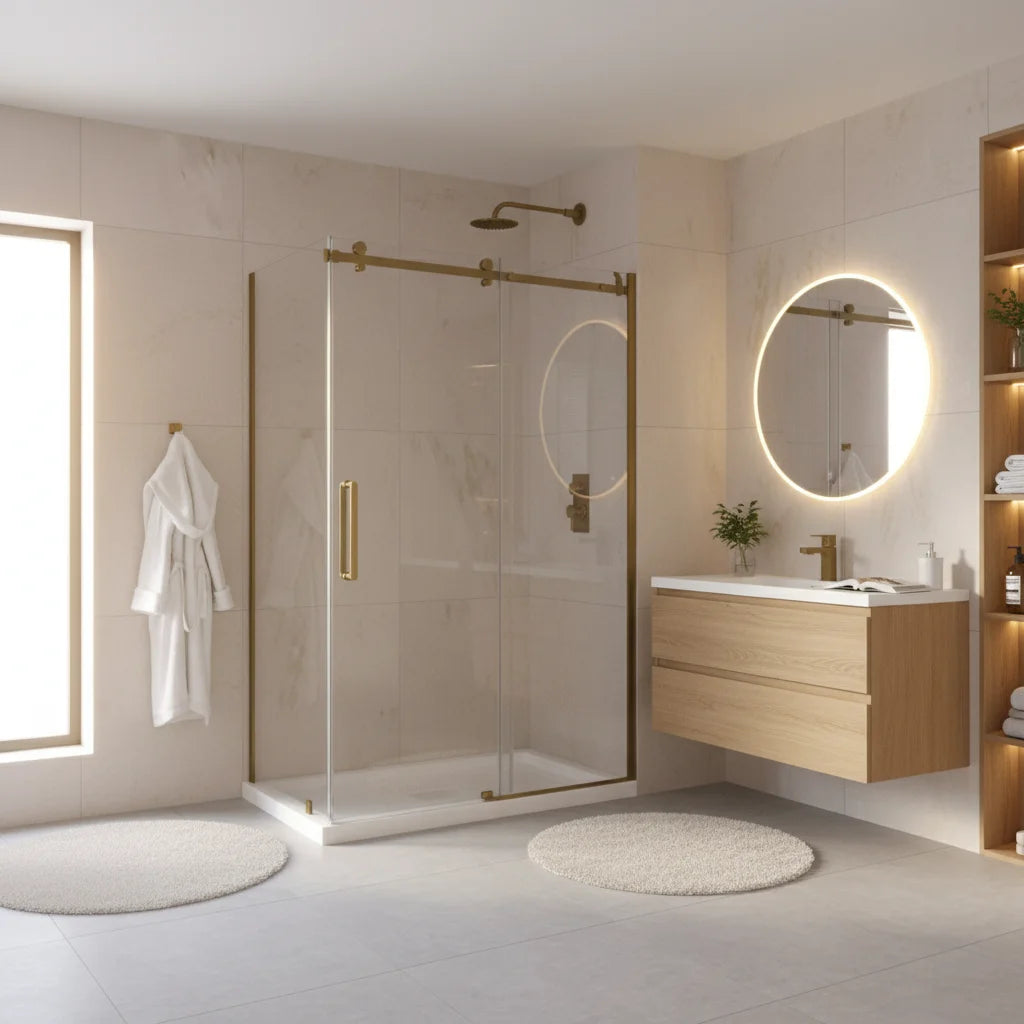 Série Brandywine ensemble de douche (porte, panneau latéral et base)