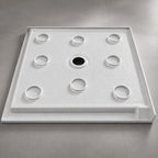 Base de douche carrée drain central