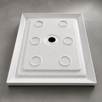 Base de douche rectangulaire drain central