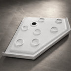 Base de douche néo-angle blanche drain central