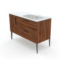 Vanité autoportante Noisette cannelée avec lavabo en marbre artificiel 47.2" x 19.7" x 33.5"