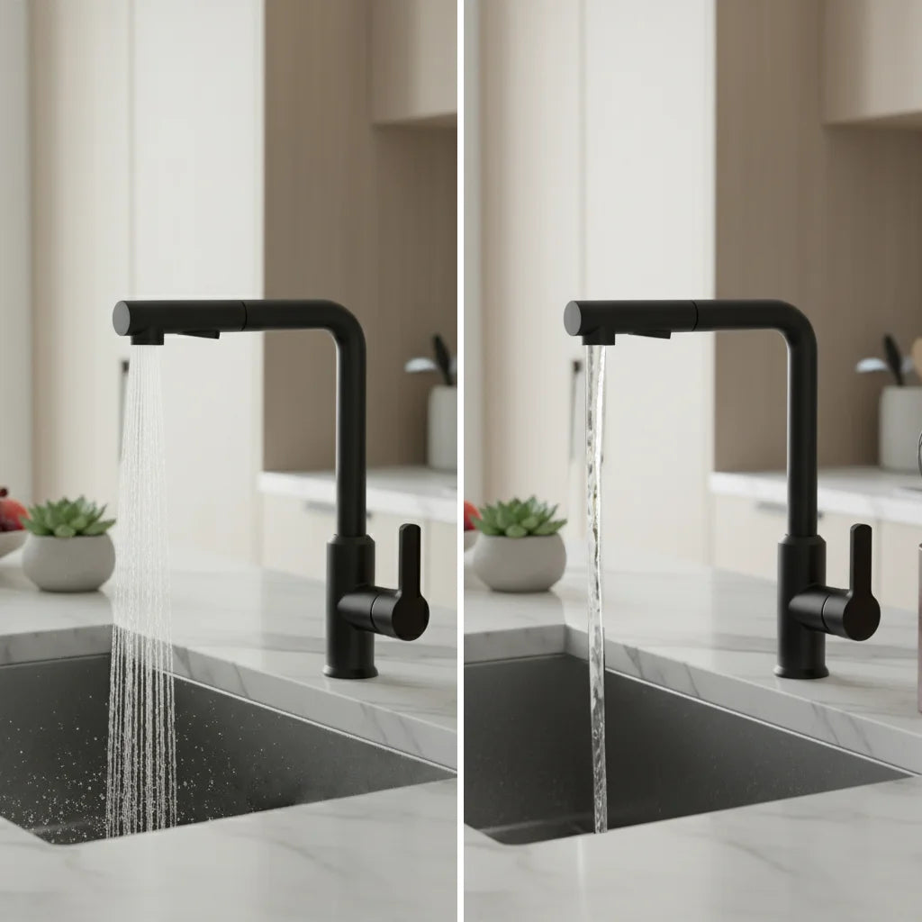 Robinet de cuisine Coulonge avec bec rétractable 2 jets