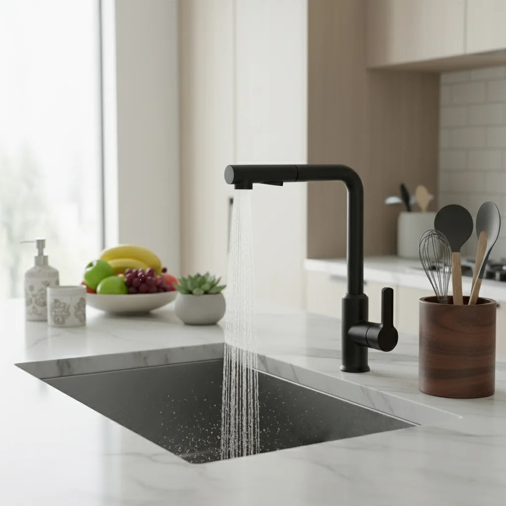 Robinet de cuisine Coulonge avec bec rétractable 2 jets
