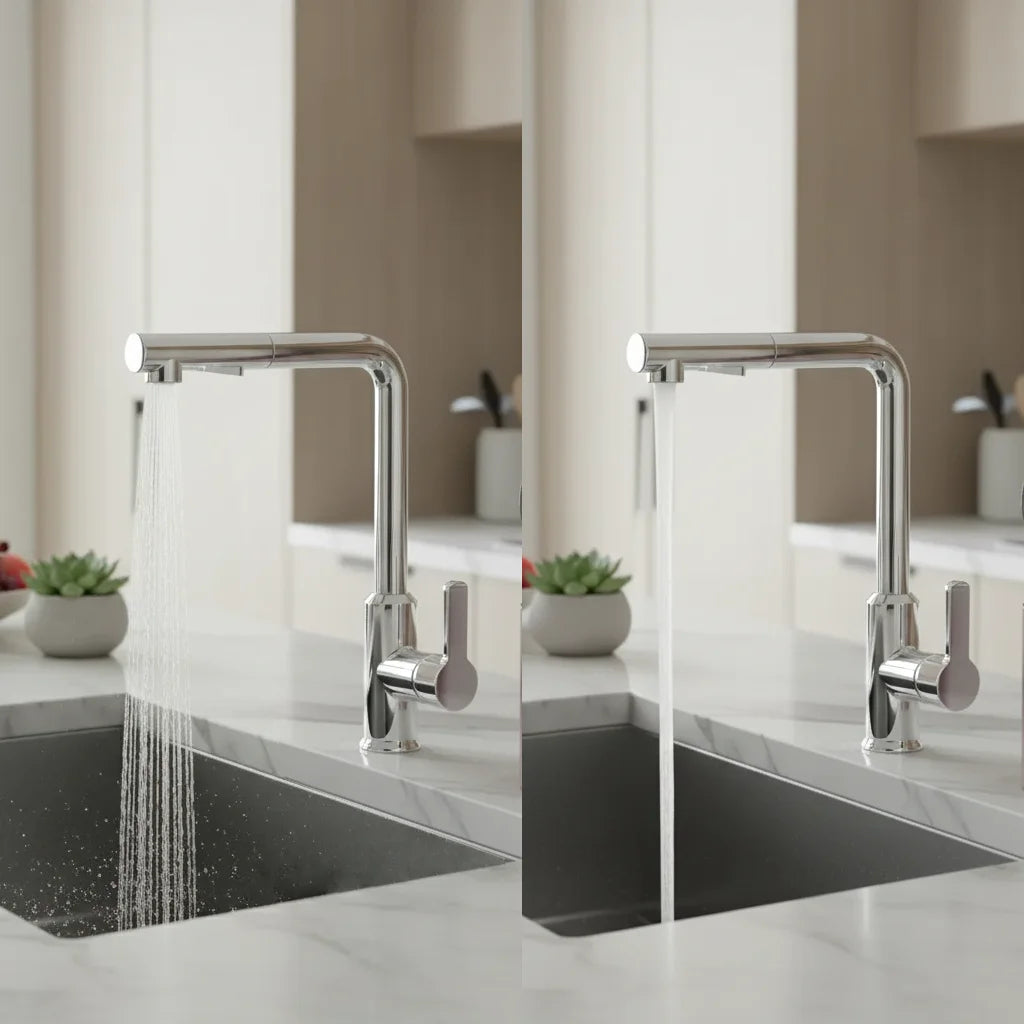 Robinet de cuisine Coulonge avec bec rétractable 2 jets