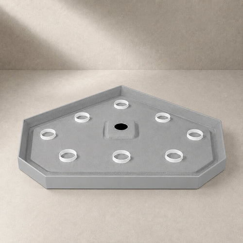 Base de douche néo-angle blanche drain central