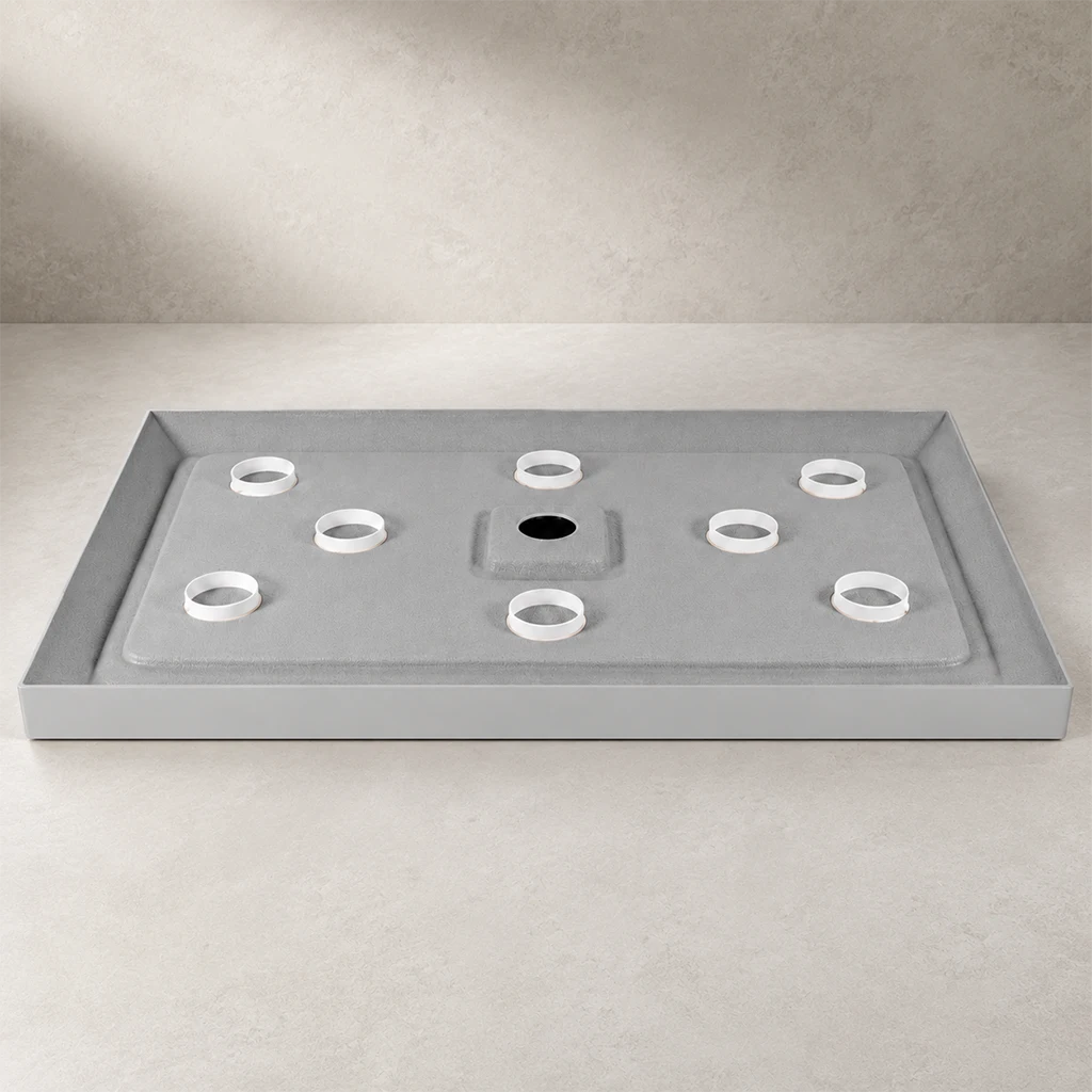 Base de douche rectangulaire drain central