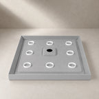 Base de douche carrée drain central
