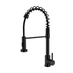 Robinet de cuisine Fraser noir mat avec bec à ressort rétractable