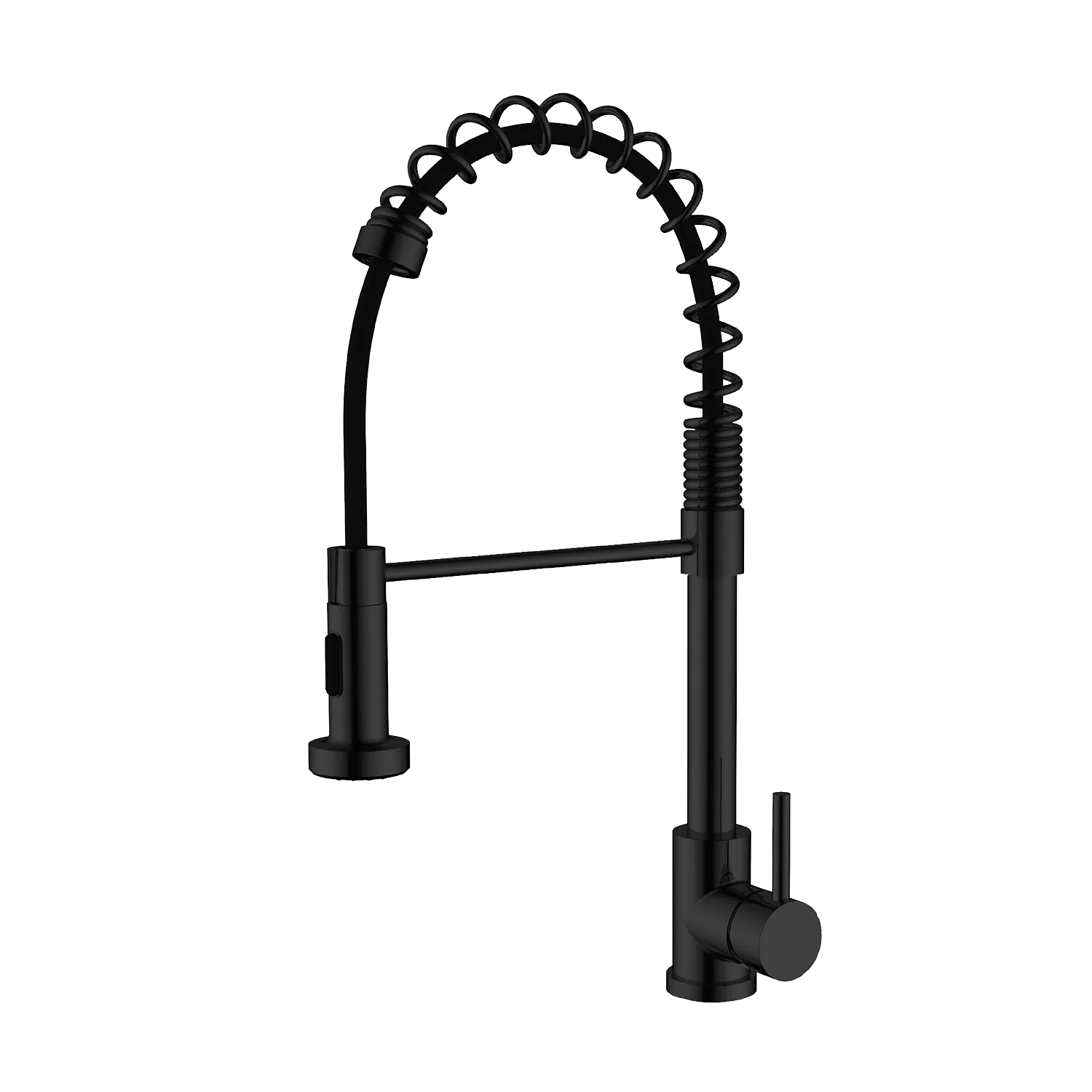 Robinet de cuisine Fraser noir mat avec bec à ressort rétractable