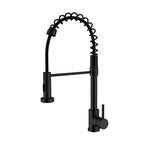 Robinet de cuisine Fraser noir mat avec bec à ressort rétractable