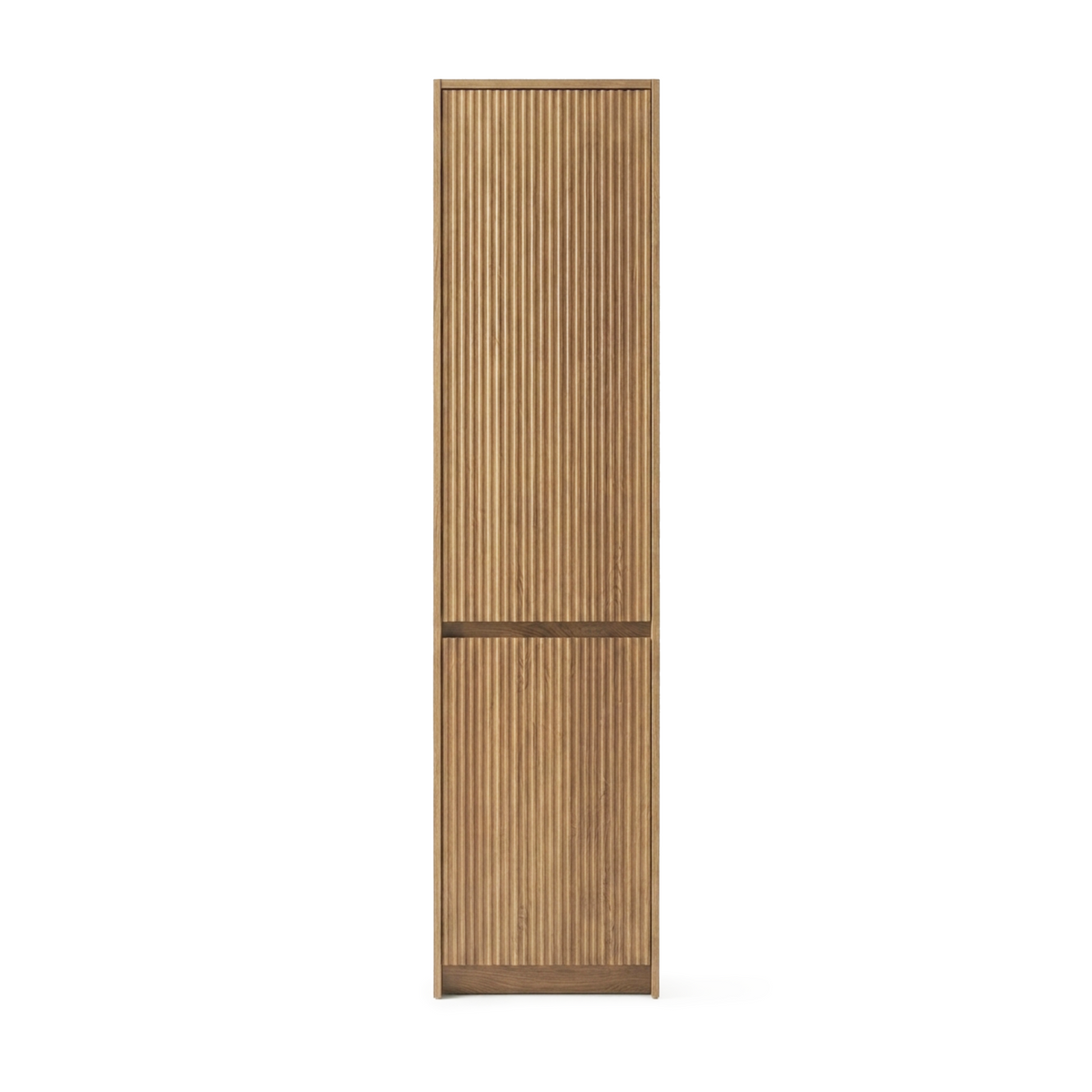 Lingerie autoportante 16 pouces en fini bois naturel avec façade cannelée – vue de face