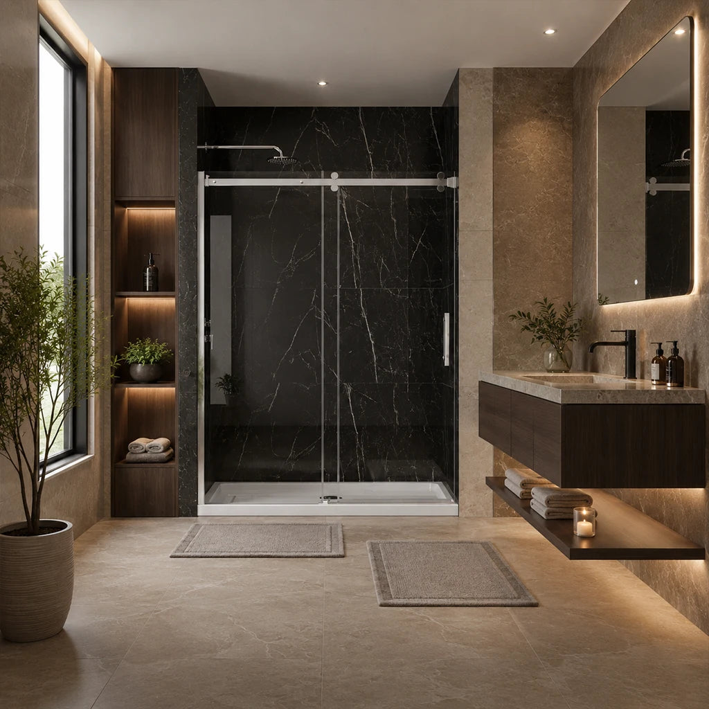 Série Grand porte de douche chrome
