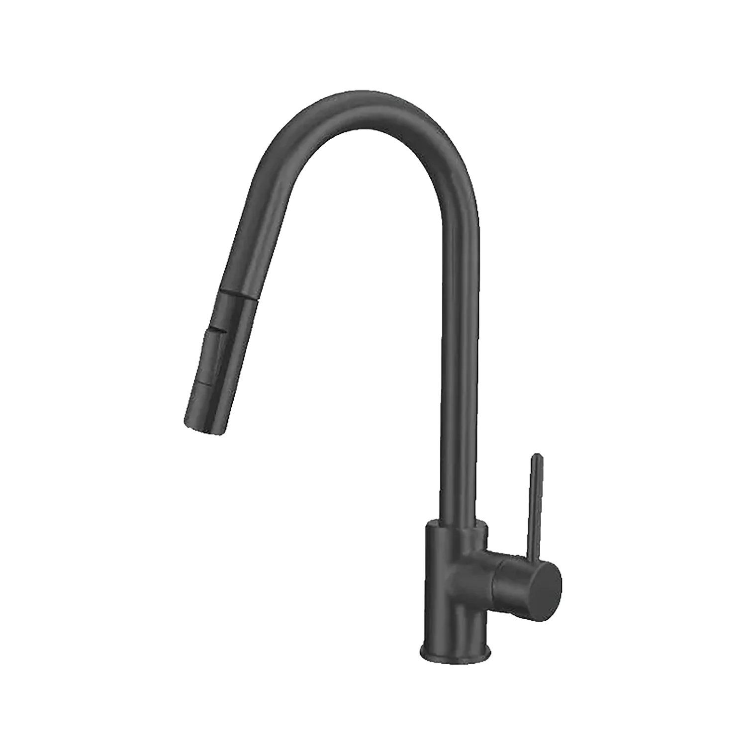 Robinet de cuisine Laforge noir mat avec bec arqué rétractable 2 jets