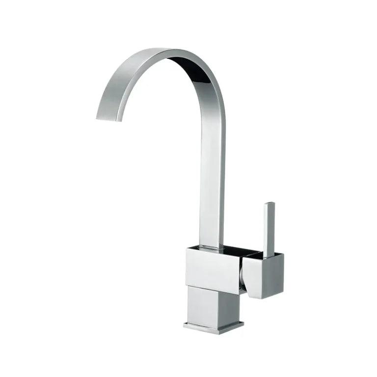 Robinet de cuisine Lemare chromé poli avec bec col de cygne