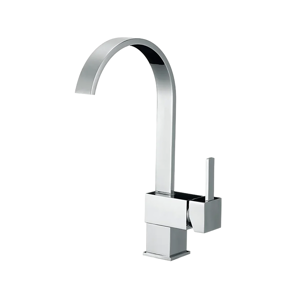 Robinet de cuisine Lemare chromé poli avec bec col de cygne