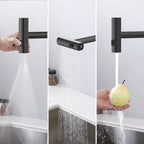Robinet de cuisine Louvart avec bec pivotable et rétractable 3 jets