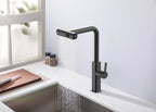 Robinet de cuisine Louvart avec bec pivotable et rétractable 3 jets