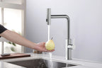 Robinet de cuisine Louvart avec bec pivotable et rétractable 3 jets