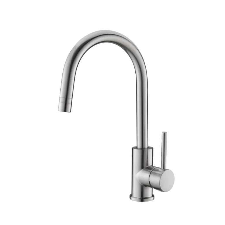 Robinet de cuisine St-Laurent nickel brossé avec bec col de cygne