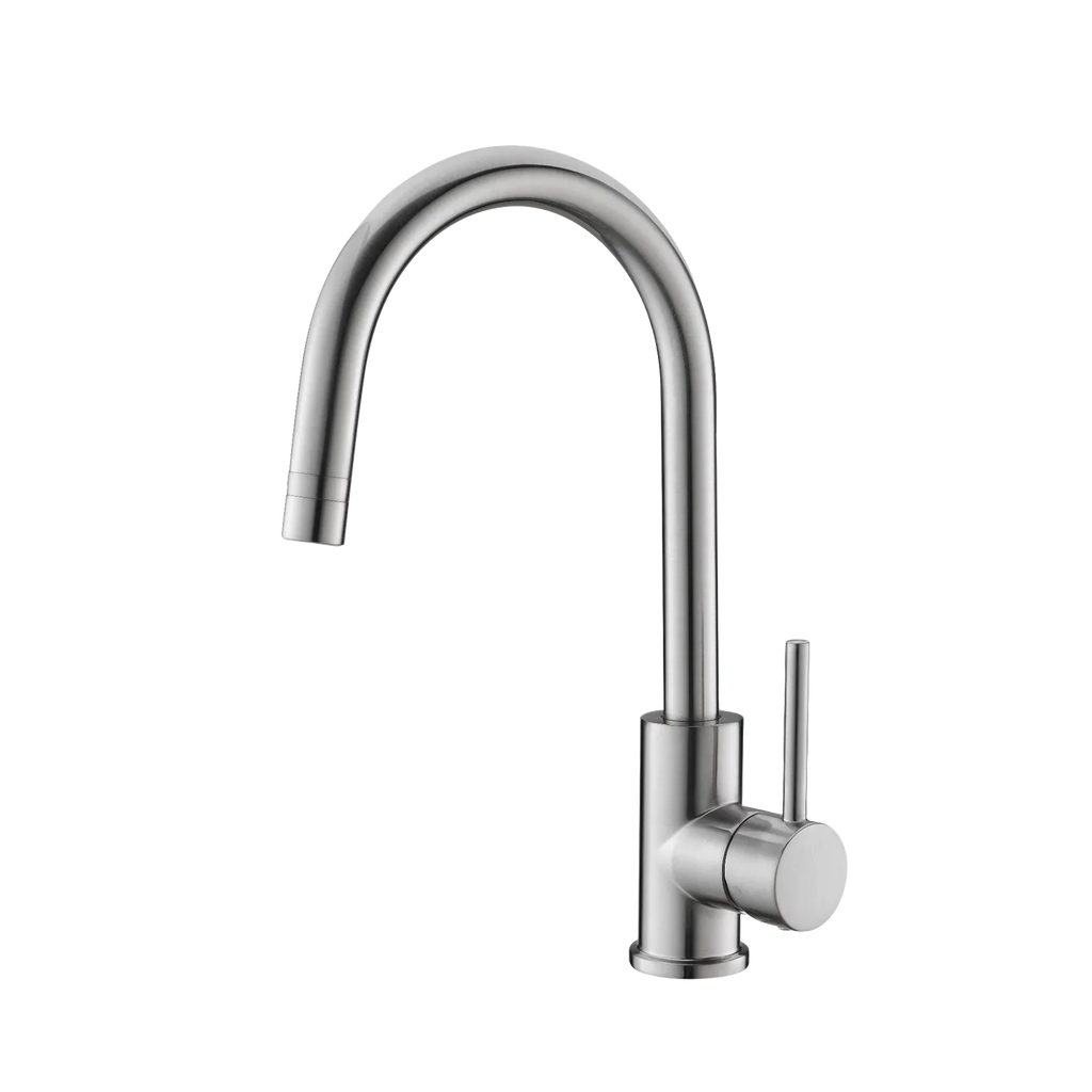 Robinet de cuisine St-Laurent nickel brossé avec bec col de cygne