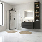 Série Torrence ensemble de douche noir (ouverture extérieure néo-angle avec base)